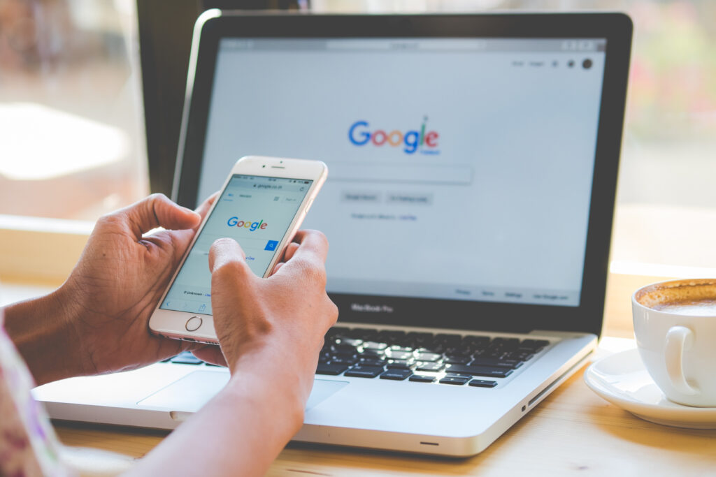 Google search on mobile and smartphone screen