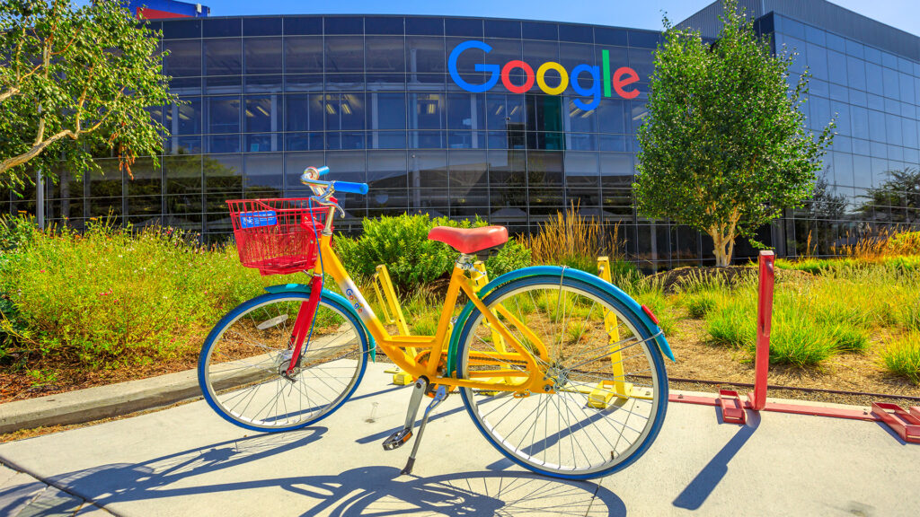 Bicycle infront of Google offices