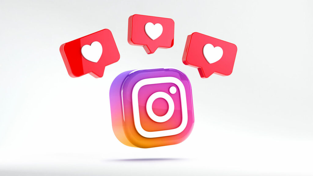 Instagram logo with likes