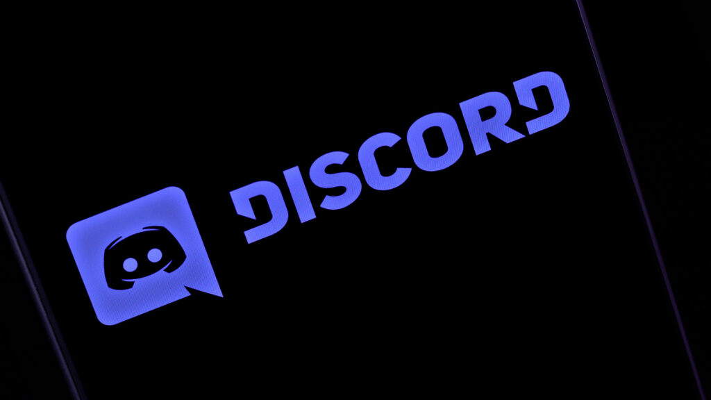 Discord logo on smart phone screen