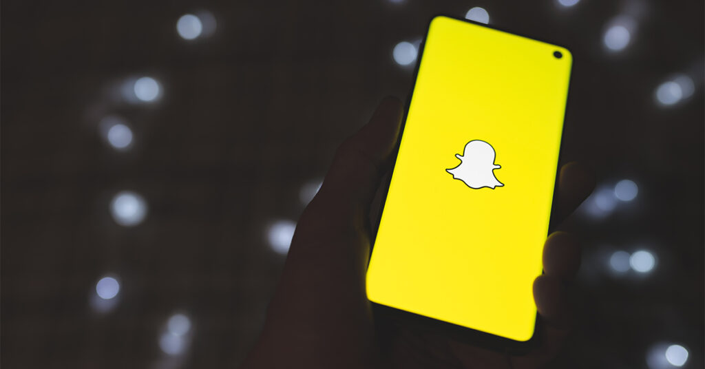 Snapchat logo on smartphone