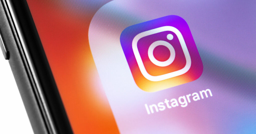 Instagram logo on smart phone