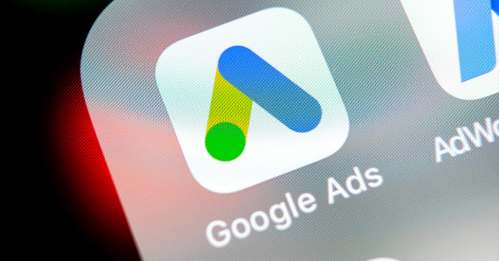 Google ads app logo on smartphone