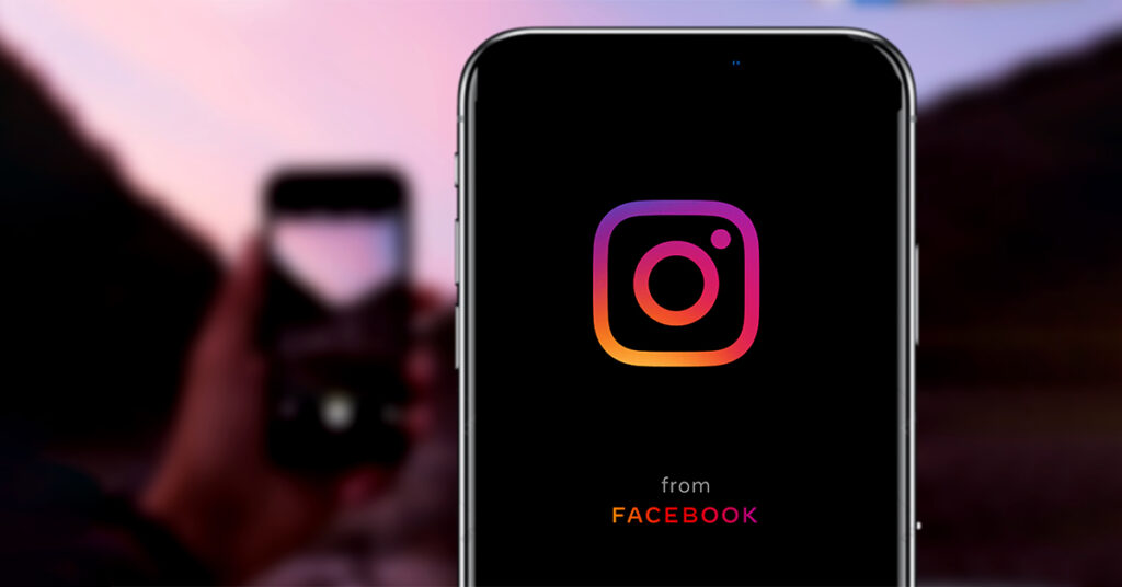 Instagram logo on smartphone