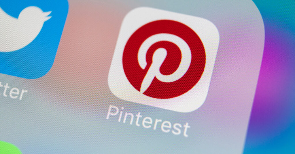 Pinterest app logo on smartphone