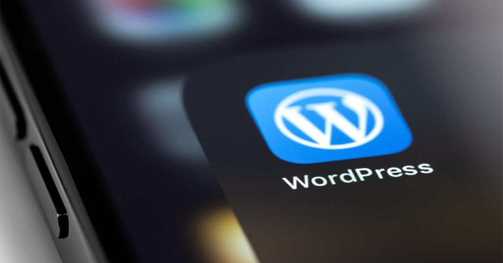 WordPress logo on smartphone