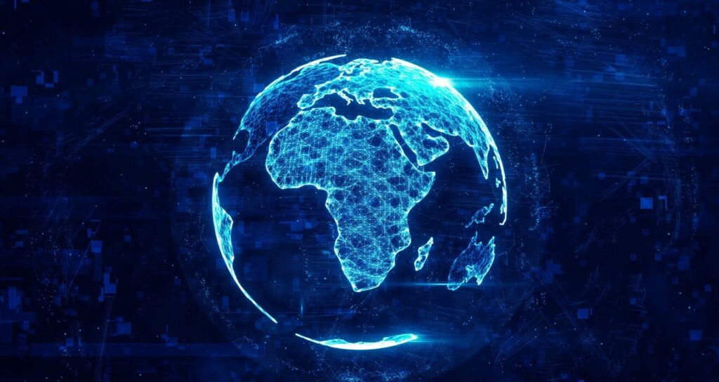 Blue Earth with Africa at the centre