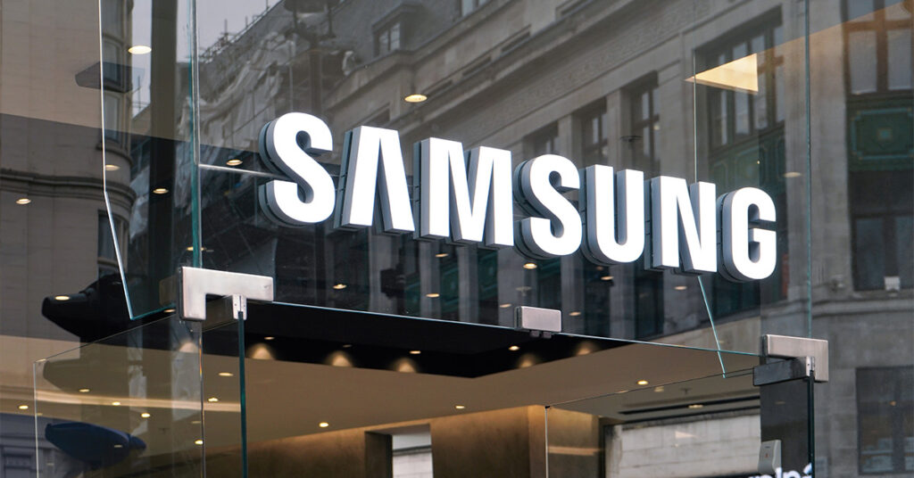 Samsung logo on store front